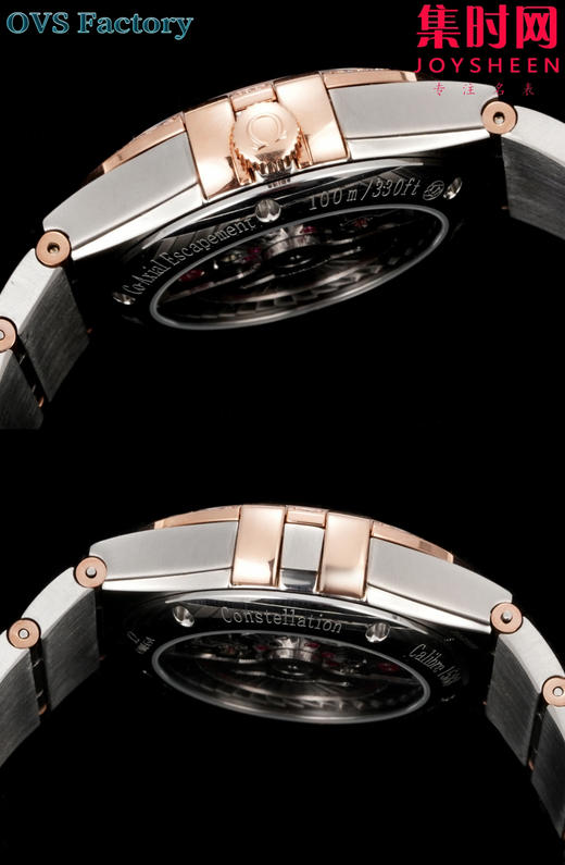 经典传承，卓越新生——欧米茄OVS星座情侣系列 情侣机械腕表 对版摆轮带砝码螺丝 双T黑摆轮 表盘尺寸：男款38mm 女款27mm 商品图6