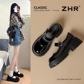 ZHR则则复古厚底增高玛丽珍单鞋浅口2026春季新款jk甜美小皮鞋女