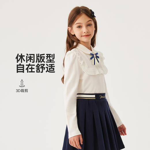 【英氏】【120-170】女童春秋长袖POLO衫 商品图3