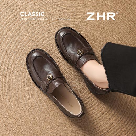 ZHR则则头层羊皮山茶花复古乐福鞋女2026新款舒适柔软平底小皮鞋 商品图8