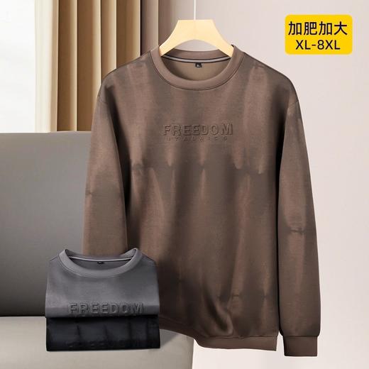 【DK】大依优型大码男装圆领卫衣简约休闲百搭长袖打底衫上衣加肥加大码 商品图3