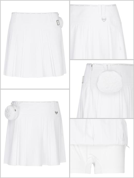 ST家新款女士带包短裙来了！市场高品质❗️永远不会过时的白色，百搭不挑人，今年新出的爆款色亮蓝色，养眼又解压，色彩洋气有格调，并且抬人显气色，两色搭配起来都有别具一格的魅力，裙摆不规则立体叠褶设计！ 商品图1