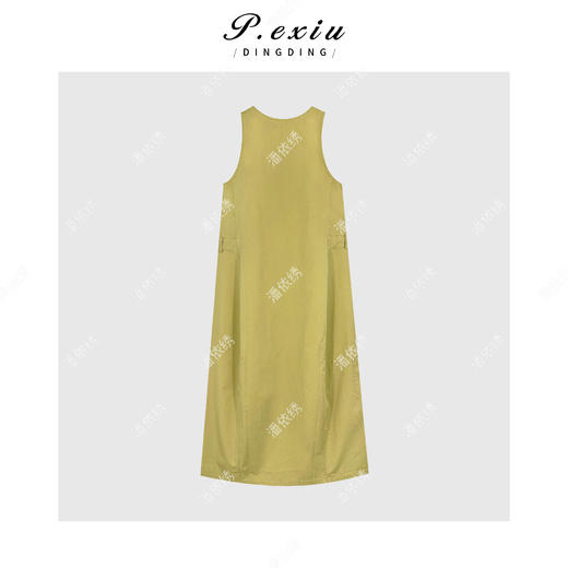 04-3潘依绣丁丁宠粉慵懒松弛极简风圆领无袖连衣裙Q1264 商品图1