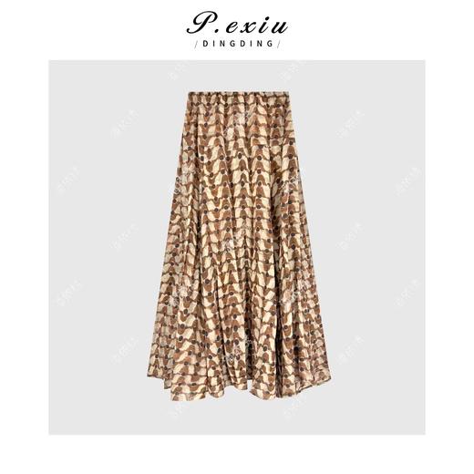 04-1潘依绣丁丁宠粉不规则下摆印花拼接半身裙Q7841 商品图1