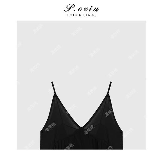 04-3潘依绣丁丁宠粉法式V领不规则薄纱吊带裙Q98321 商品图2