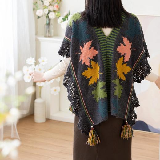 苏苏姐家枫叶叶披肩手工DIY编织钩针棒针毛线团自制材料包 商品图2