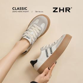 ZHR复古麦穗德训鞋女2026新款春季厚底增高休闲鞋百搭巨好看板鞋