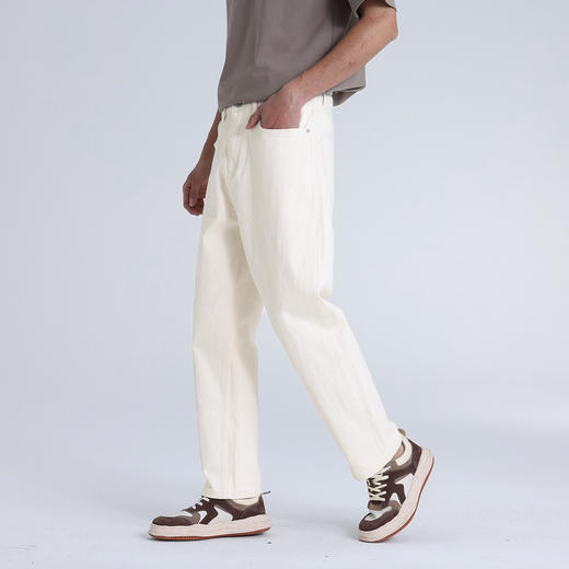 GXG男装26春季简约纯色日常通勤舒适棉弹直筒休闲男式牛仔长裤K&C 商品图1