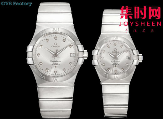 经典传承，卓越新生——欧米茄OVS星座情侣系列 情侣机械腕表 对版摆轮带砝码螺丝 双T黑摆轮 表盘尺寸：男款38mm 女款27mm 商品图1