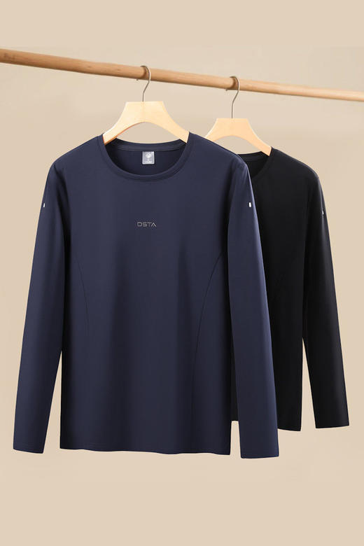 【DK】大依优型大码男装春秋圆领长袖T恤简约休闲百搭长袖打底衫上衣 商品图5