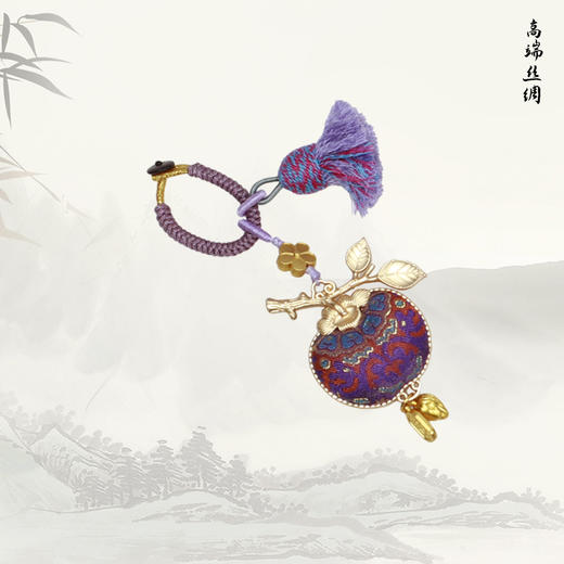 【2月12号停发26号恢复】NANSONGSILK/NS新中式无金属材质宋锦新款非遗葫芦挂件双面招财挂坠吊坠Y16F54001Z南宋 商品图3