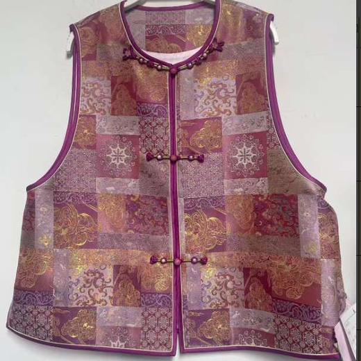 【咕咕同款】NANSONGSILK/NS【四通八达】新中式新款桑蚕丝新中式圆领盘扣马甲M1D536095Y南宋 商品图4