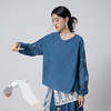 【林栖设计小店】植物染色|手工植物蓝优雅百搭宽松2026春新款棉麻衬衣1961137 商品缩略图4