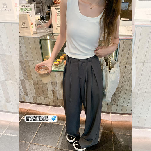 <曾小咸推荐>2.12现货秒杀 ！微信超特价！抽绳直筒西装裤（加厚）日常179.99 立减90 秒杀89.99！！ 商品图3