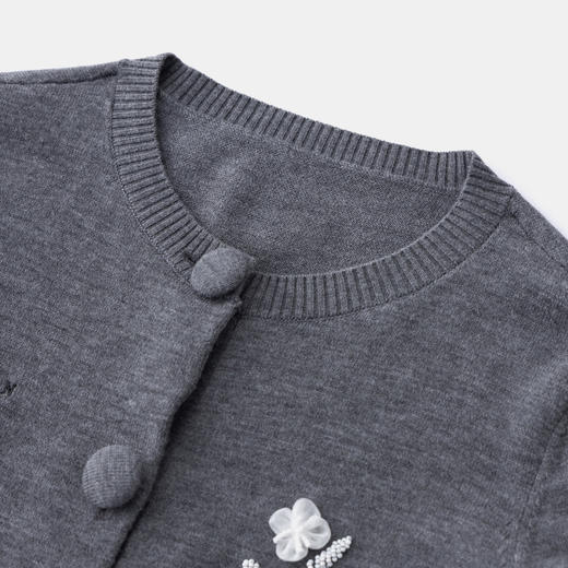 HERLIAN 2026年春季新品钉珠花女士圆领针织长袖开衫 商品图3