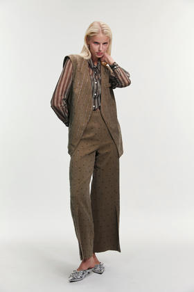 SAFICOO 摩登时髦 高连腰立体剪裁阔腿裤