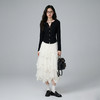 西遇法式不规则荷叶边半身裙女2026年春季新款高腰网纱拼接蛋糕裙E0060121 商品缩略图1