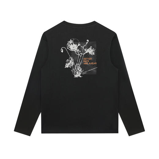 GXG男装【100%棉】26春季时尚复古纹理方框圆领休闲男式长袖T恤K&C 商品图2