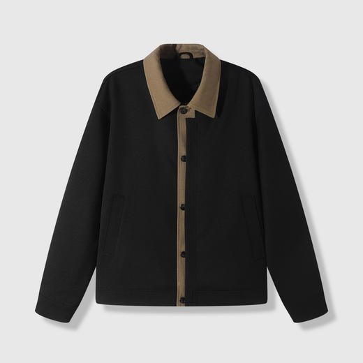 GXG男装26春季时尚百搭潮流撞色工装休闲简约翻领短款男式夹克K&C 商品图2