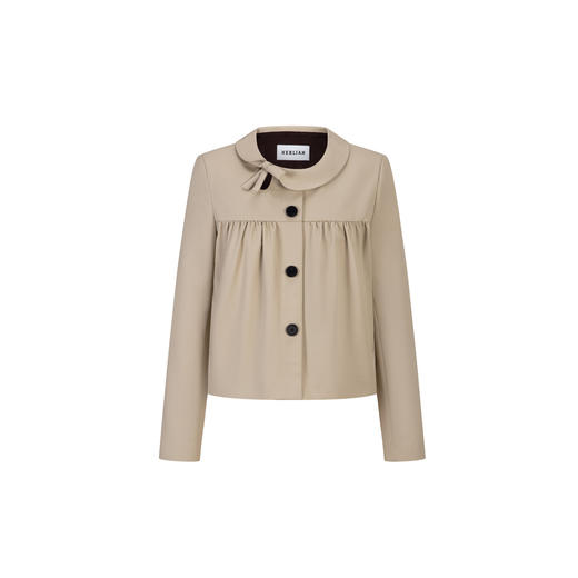 Herlian2026年春季新品不对称娃娃领设计女士少女系复古外套 商品图4