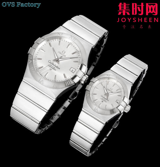 经典传承，卓越新生——欧米茄OVS星座情侣系列 情侣机械腕表 对版摆轮带砝码螺丝 双T黑摆轮 表盘尺寸：男款38mm 女款27mm 商品图2