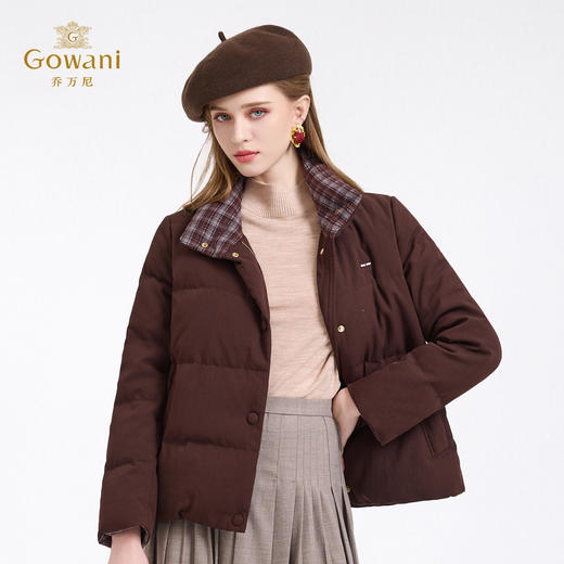 【鹅绒】乔万尼新品宽松立领短款90白鹅绒羽绒服ED4T843 商品图1