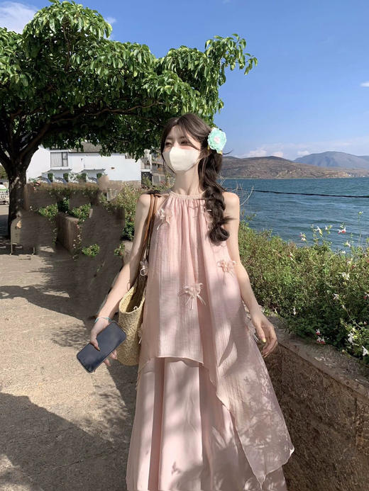 气质甜美挂脖度假沙滩长裙-纪念日百货门店同款169604168 商品图0