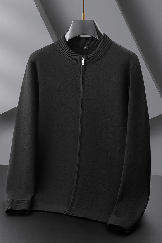 【DPF】大依优型大码男装立领开衫针织衫拉链上衣商务休闲长袖加肥加大 商品图5