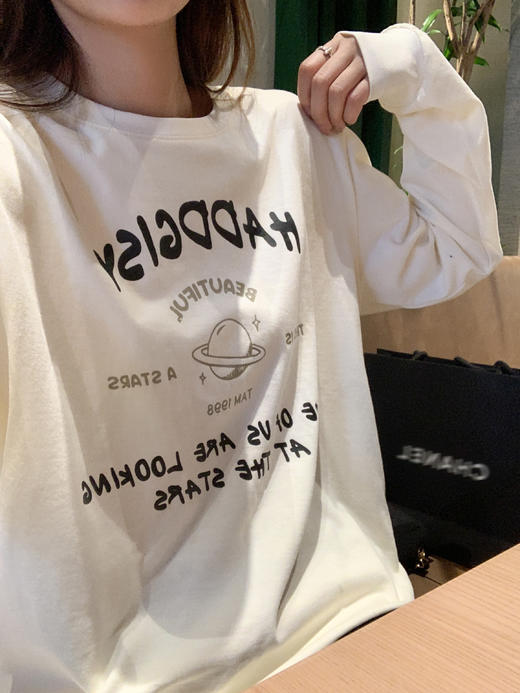 <曾小咸推荐>2.12现货秒杀 ！微信超特价！字母长袖磨毛T恤 日常119.99 立减60 秒杀59.99！！ 商品图5