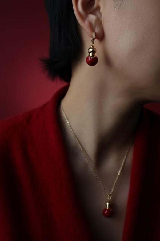 【宫里上新】福禄凝红系列-双福耳饰 商品图1