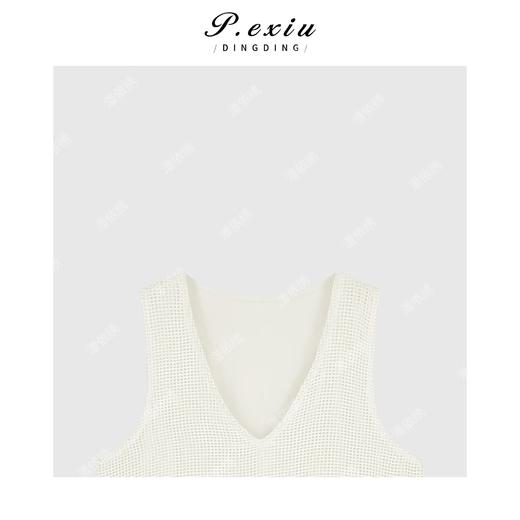 04-3潘依绣丁丁宠粉法式优雅镂空V领无袖连衣裙Q9546 商品图2