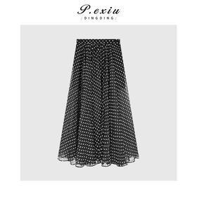 04-2潘依绣丁丁宠粉法式百搭网纱波点半身裙Q36111