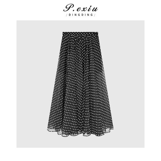 04-2潘依绣丁丁宠粉法式百搭网纱波点半身裙Q36111 商品图0