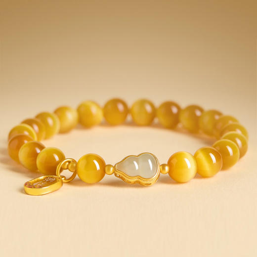 玉见福禄·天然帝王金虎眼精品手串 商品图1