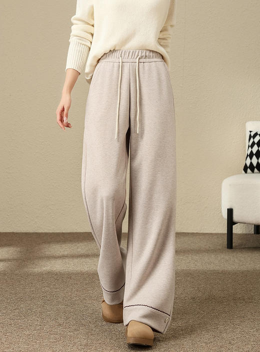 妈妈婆婆新年直筒加绒含一点羊毛蚕丝直筒裤 商品图5