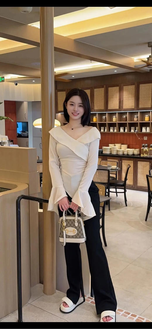 Gucci Horsebit 1955 小号 白金 老花拼皮 贝壳包 商品图2