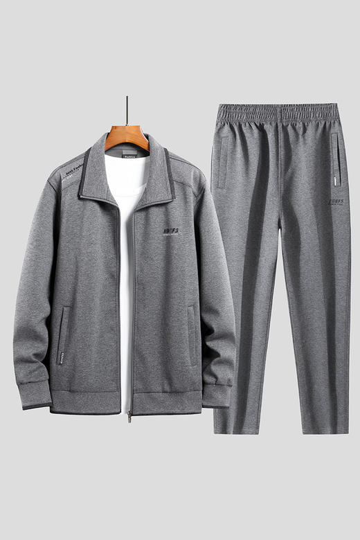 【DK】【棉质】大依优型大码男装翻领休闲套装夹克外套裤子运动休闲套装 商品图5