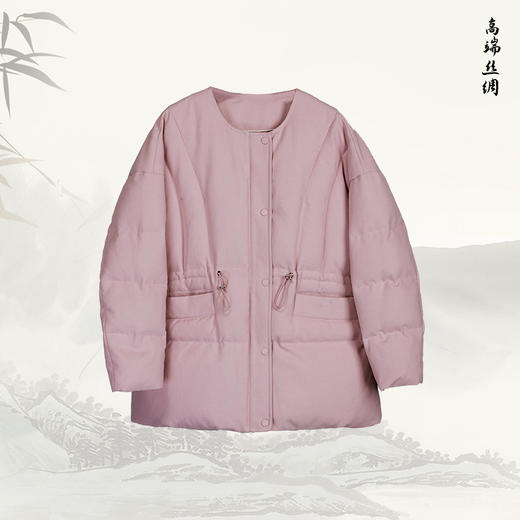 NANSONGSILK/NS羽绒服新中式进口中空纱高定90白鹅绒服2025冬新款精致收腰短款鹅绒服M1D547111S南宋 商品图12