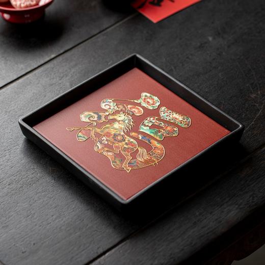 故宫红方形梅花干泡茶盘，新中式家用创意壶承，泡茶盘 托盘 茶台 商品图3