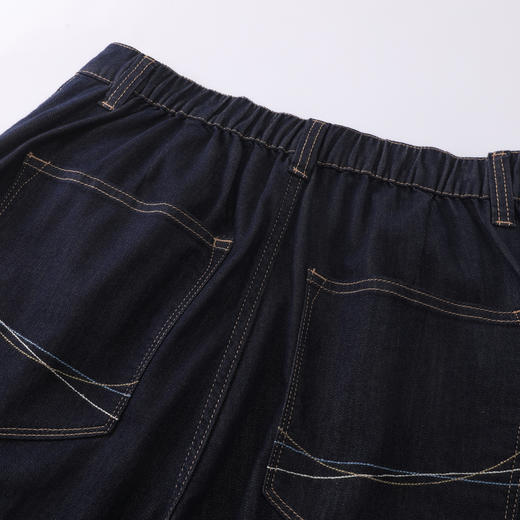 GXG男装【含桑蚕丝】26夏季经典原色水洗松紧腰男式直筒牛仔裤K&C 商品图11