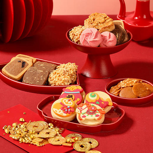 【什锦曲奇伴手礼 马上福禄】悠享时圣诞送礼盒伴手礼休闲零食礼包下午茶女生日礼物新年大礼包580g 商品图5