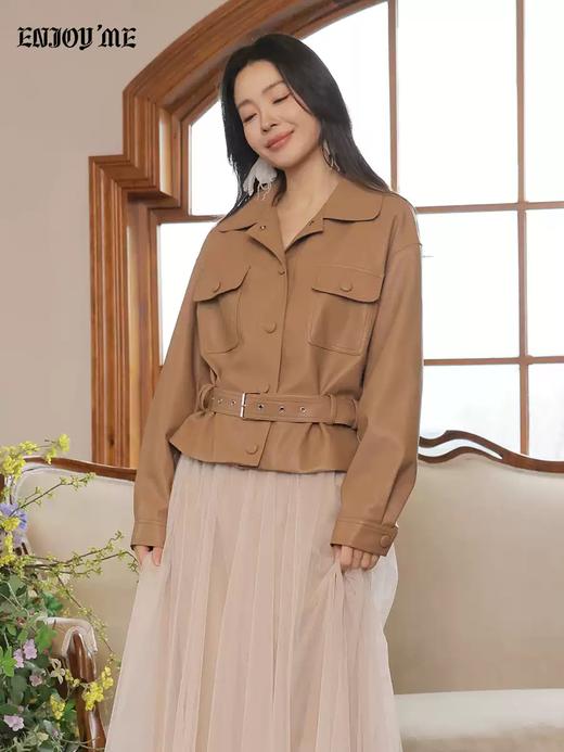 【门店同款】ENJOY春季“柔光芳序”纱半裙皮衣套装 169452037 商品图2