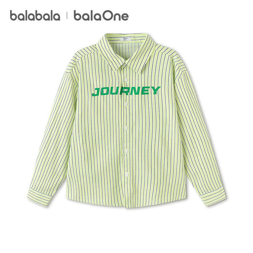【balaOne】巴拉巴拉童装儿童长袖衬衫女童男童2026新款春装条纹 商品图4