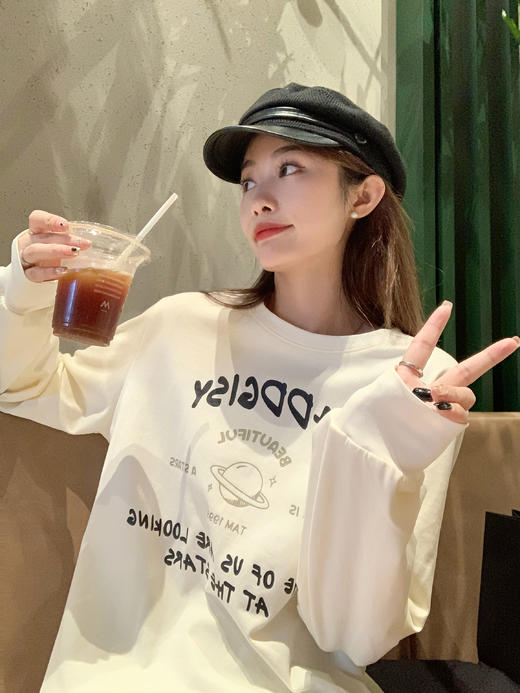 <曾小咸推荐>2.12现货秒杀 ！微信超特价！字母长袖磨毛T恤 日常119.99 立减60 秒杀59.99！！ 商品图10