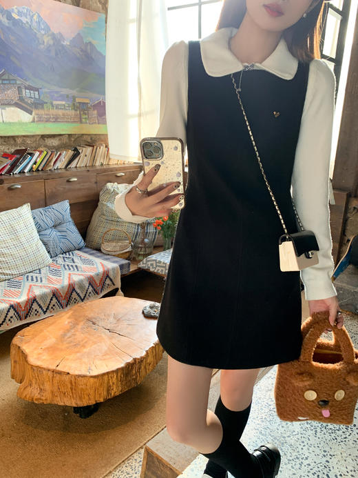 <曾小咸推荐>3.17现货秒杀 ！微信超特价！小香风毛呢背心连衣裙 日常189.99 立减100 秒杀89.99！！娃娃领针织衫秒杀69.99！ 商品图9