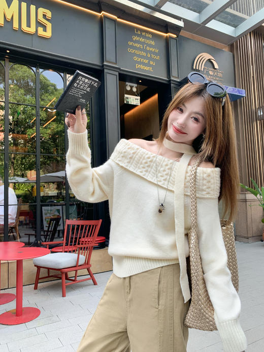 <曾小咸推荐>2.11现货秒杀 ！微信超特价！韩系一字肩毛衣 日常169.99 立减80 秒杀89.99！！ 商品图9