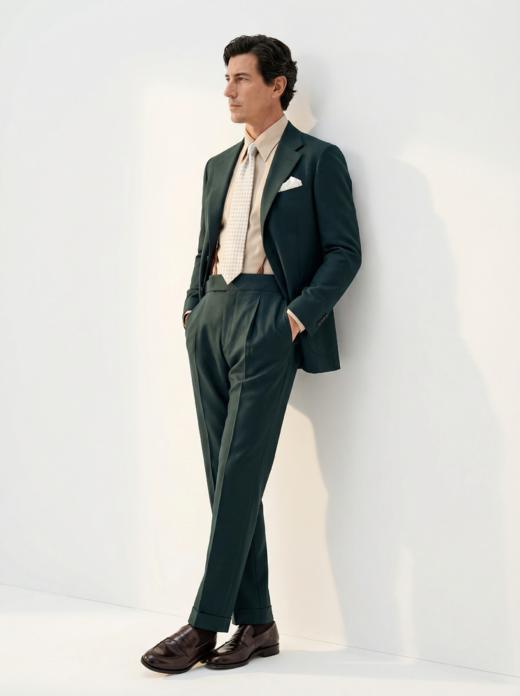 「58款可选」Hardy Minnis Fresco III 强捻抗皱意式全麻衬套装 商品图3