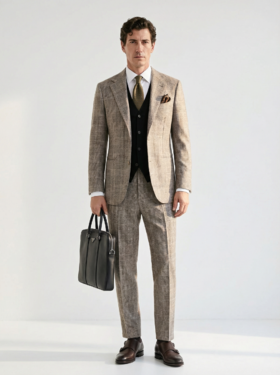 「49款可选」Hardy Minnis Woollen Flannel 450g高克重法兰绒全麻衬西装套装