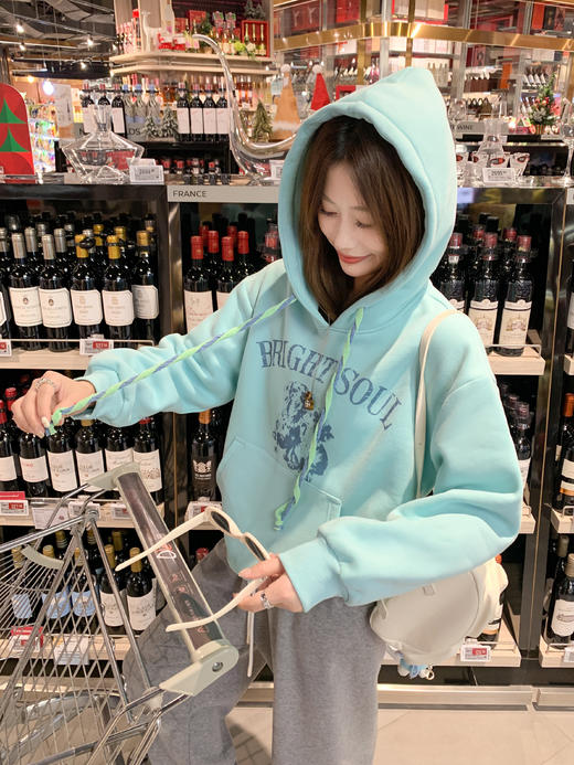 <曾小咸推荐>2.10现货秒杀 ！微信超特价！小狗印花连帽加绒卫衣 日常219.99 立减130 秒杀89.99！！ 商品图6