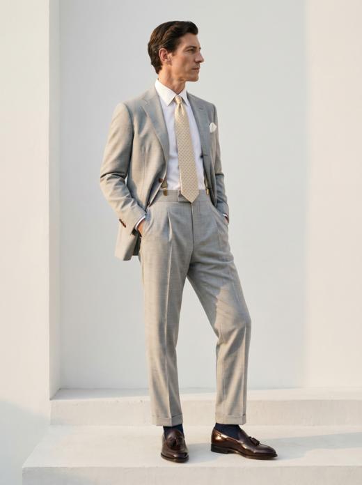 「58款可选」Hardy Minnis Fresco III 强捻抗皱意式全麻衬套装 商品图2